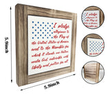 Patriotic Wood Plaque Sign, I Pledge Allegiance to the Flag of United States of America, Box Wood Plaques Desk Décor, American Flag Wooden Sign, 4th of July Wood Decoration, Independence Day Decor XJCUG