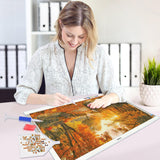 ATDMS Large Diamond Art Kits for Adults - DIY 5D Landscape Diamond Painting Kits for Adults,Full Drill Forest Diamond Painting, Sunset Gem Art Kits for Home Wall Decor 27.5x15.7 Inch ATDMS