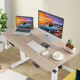 farexon 48 x 24 inch Standing Desk Electric Adjustable Height with Charging Station, Stand up Desk with Ergonomic Workstation, 4 Preset Heights Easy to Set（Oak Grey farexon