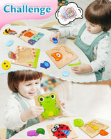 Bekayshad Wooden Puzzles Toddler Toys Gifts for 1 2 3 Year Old Boys Girls, Animal Jigsaw Puzzles Montessori Toys, Learning Educational Christmas Birthday Gifts for Girls Boys Ages 1-3 Bekayshad