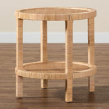 bali & pari Bella Natural Rattan End Table, 2-Tier bali & pari