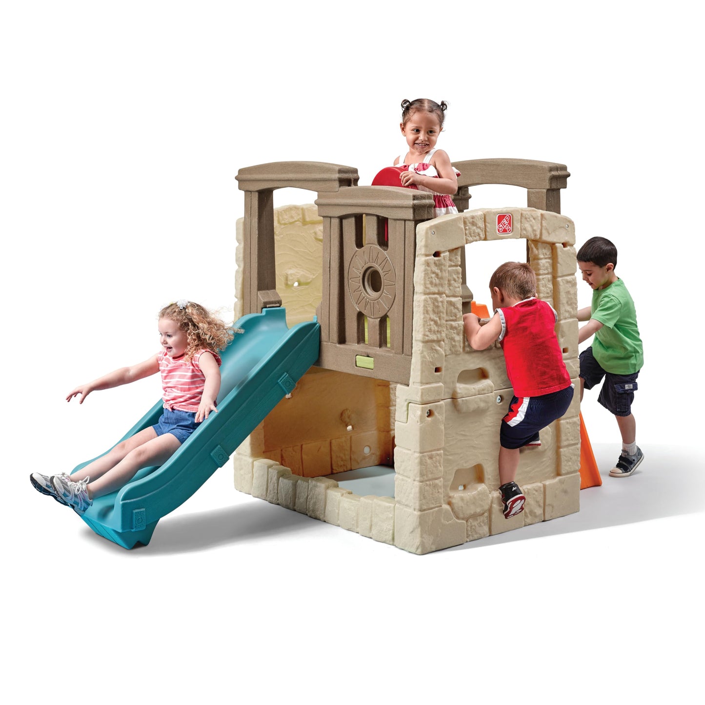 Step2 Woodland Climber II Kids Playset, Ages 2 –6 Years Old, Toddler Slide and Climbing Wall, Outdoor Playground for Backyard, Sturdy Plastic Frame, Easy Set Up