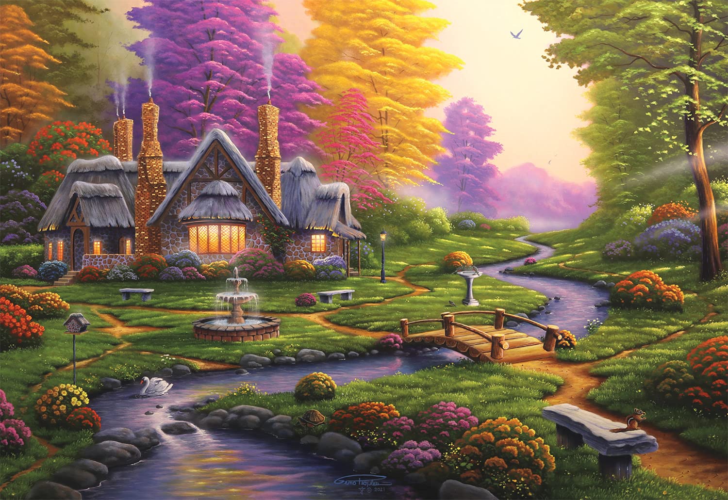 Buffalo Games - Geno Peoples - A Dreamy Retreat - 2000 Piece Jigsaw Puzzle for Adults Challenging Puzzle Perfect for Game Nights - 2000 Piece Finished Size is 38.50 x 26.50 - WoodArtSupply