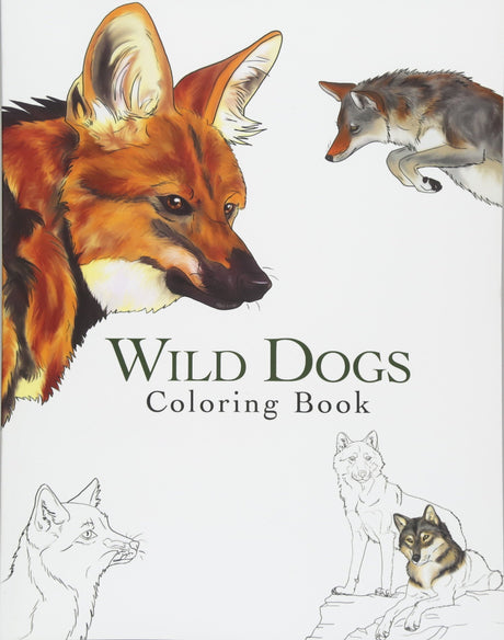 Wild Dogs: Adult Coloring Book of Realistic Wolves, Foxes, Coyotes, and Other Wild Canines WoodArtSupply