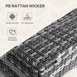 Outsunny 6 Piece Patio Furniture Set with Rattan 3-seater Sofa, Swivel Rocking Chairs, Footstools, Table, Outdoor Conversation Set for Backyard, Lawn and Pool, Mixed Gray Outsunny