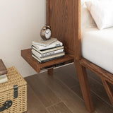 LUMISOL Full Size Cabinet Murphy Bed with USB Port and Removable Shelves on Each Side, Solid Pine Wood Murphy Cabinet Bed for Home Office Guest Room, Walnut LUMISOL