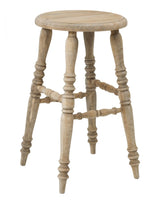 East at Main Baylor Farmhouse Counter Stool, Rustic Vintage-Style Wooden Bar Stool, 24-Inch Solid Wood, Pre-Assembled for Kitchen & Home Bar, Sustainable, Brown Finish East at Main