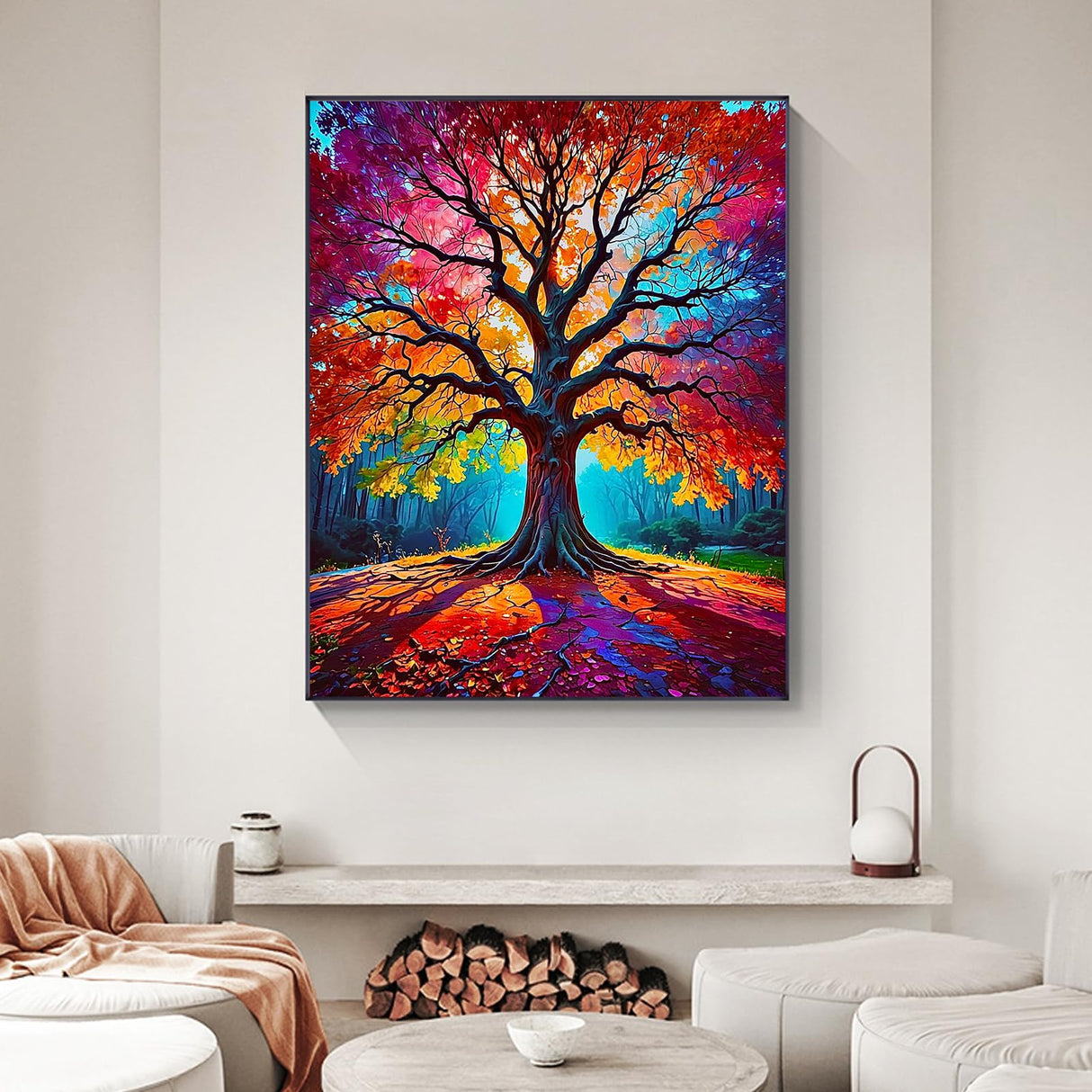 Yezavesu Tree Paint by Numbers Kit for Adults Beginner, Tree of Life Adult Paint by Number Kits on Canvas Without Frame, DIY Acrylic Painting by Numbers for Home Wall Decor Gift 16x20 Inch Yezavesu