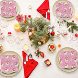 AnyDesign 80 Pack Pink Christmas Napkins Santa Xmas Tree Disposable Napkins Merry Christmas Paper Luncheon Napkins for Xmas Winter Holiday Birthday Party Supplies, 6.5 x 6.5 Inch Generic