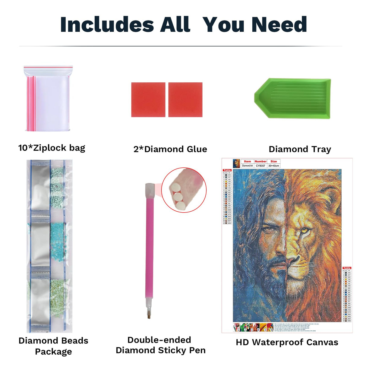 ZENDIYO Jesus Lion Diamond Painting Kits for Adults, 5D Diamond Art Kits for Adults Beginners, DIY Full Drill Diamonds Dots Gem Art Painting and Crafts for Home Wall Decor 12x16inch ZENDIYO