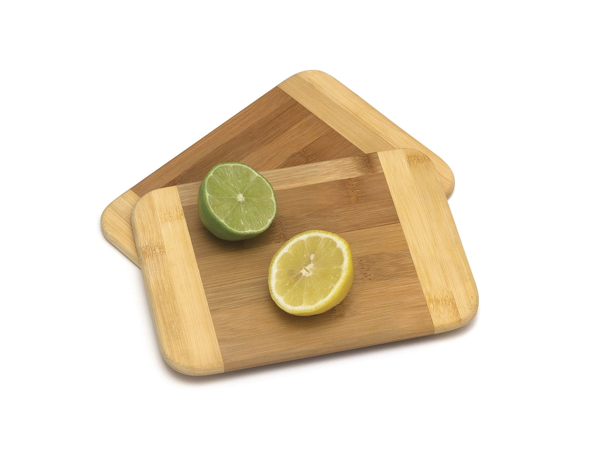 Lipper International Bamboo Wood Two-Tone Kitchen Cutting and Serving Board, Small, 8" x 6" x 5/16", Set of 2 - WoodArtSupply