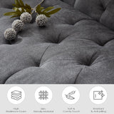 TYBOATLE Mid-Century Modern Tufted Loveseat Sofa Set w/ 2 USB & 2 Cupholders, 2 Piece Living Room Furniture Sets, Small Love Seat Couches for Small Space Apartment Bedroom Office(Dark Gray) TYBOATLE