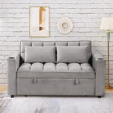 Multi-Functional Sofa Bed with Cup Holder and USB Port, Loveseat Pull Out Sofa Bed Sleeper Bed for Living Room Office Apartment (Gray) BEDGJH