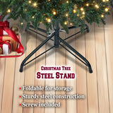 Replacement Christmas Tree Stand for Artificial Trees, Folding Christmas Tree Base for 4 Ft to 6 Ft Artificial Trees, Fits 0.5-1.25 Inch Tree Pole, Green Loxan