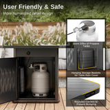 EAST OAK 28'' Propane Fire Pit Table, 50,000 BTU Steel Gas FirePit for Outdoor, Outside Patio Deck and Garden, CSA Certified Fire Table with Magnetic Lid, Cover-Storage Basket and Lava Rock , Black EAST OAK