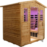 LTCCDSS Plus Size 4 Person Full Spectrum Infrared Sauna | Near&Mid Infrared Light, Withstand Temp -5℉-104℉, Outdoor Far Infrared Sauna Room for Home-Canadian Hemlock-Chromotherapy-Bluetooth Speaker LTCCDSS