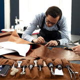 FOPUGT Leather Tooling Kit - Comprehensive Leather Working Kit for Beginners and Professional, with Engraving Punching Stamping Tools FOPUGT