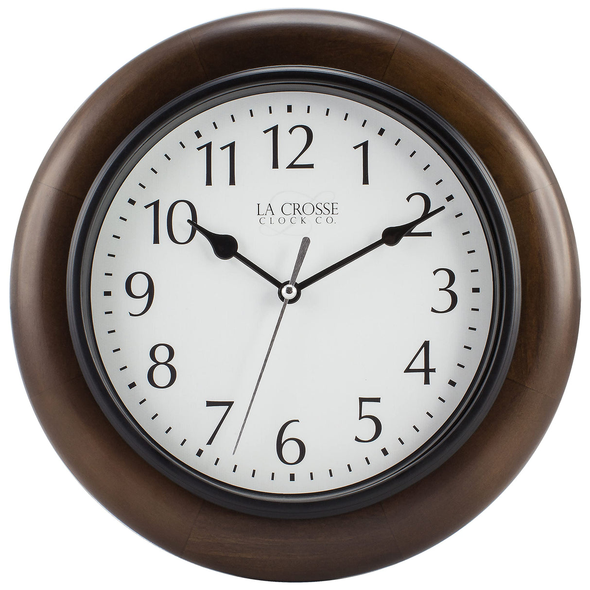 La Crosse Clock 404-2625 10 in Linwood Quartz Wood Wall Clock La Crosse Technology