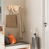 zQSFP Coat Rack Wall Mount with 5 Foldable Hooks – Space-Saving Natural Wood Storage Organizer for Entryway, Bedroom, or Office – Sleek Design, Easy Installation (Big Nature) zQSFP