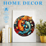 Woodemon Wooden Puzzles for Adults, Yin Yang Fish (M-185pcs) Wooden Jigsaw Puzzles Kids, 11.4*11.2in Unique Shaped Animal Wood Puzzles Adults, Christmas Puzzles Xmas Birthday Gifts Family Puzzle Games Woodemon