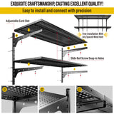 Aecxm 1pack×2 Tier 1.3x3ft Garage Shelving Wall Mounted, 400 lbs Load Capacity,15.6x36inch per Shelf Height Cassette Adjustable Floating Shelves, Black Aecxm