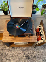 Table For Record Player Stand Cabinet MCM Mid Century Modern with Hairpin Legs WoodArtSupply