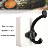 WEBI Rustic Coat Rack Wall Mount,5 Cast Iron Hooks,Coat Hooks Wall Mounted,Heavy Duty Antique Vintage Hooks for Hanging Coats,Jacket,Clothes,Black on White WEBI