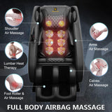 Massage Chair Full Body, Zero Gravity Massage Chair with 8 Fix Rollers, Foot Massage, Heating, Auto Modes, Full Body Airbag, Touch Screen Controller, Music Player, Home Massage for Back Fatigue Msutree