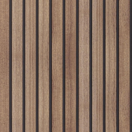 Abyssaly Wood Slat Wallpaper, Brown Shiplap Wood Grain Contact Paper Peel and Stick, Removable Self Adhesive Faux Wood Panel Wall Covering for Cabinets and Drawers 17.7 in X 236.2 in Abyssaly