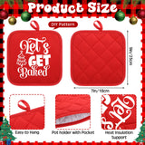 Hoolerry 24 Pcs Blank Sublimation Oven Mitts Set Sublimation Pot Holders Bulk DIY Heat Resistance Oven Gloves with Hanging Loops Pads for Christmas Kitchen Baking Gifts (Red) Hoolerry