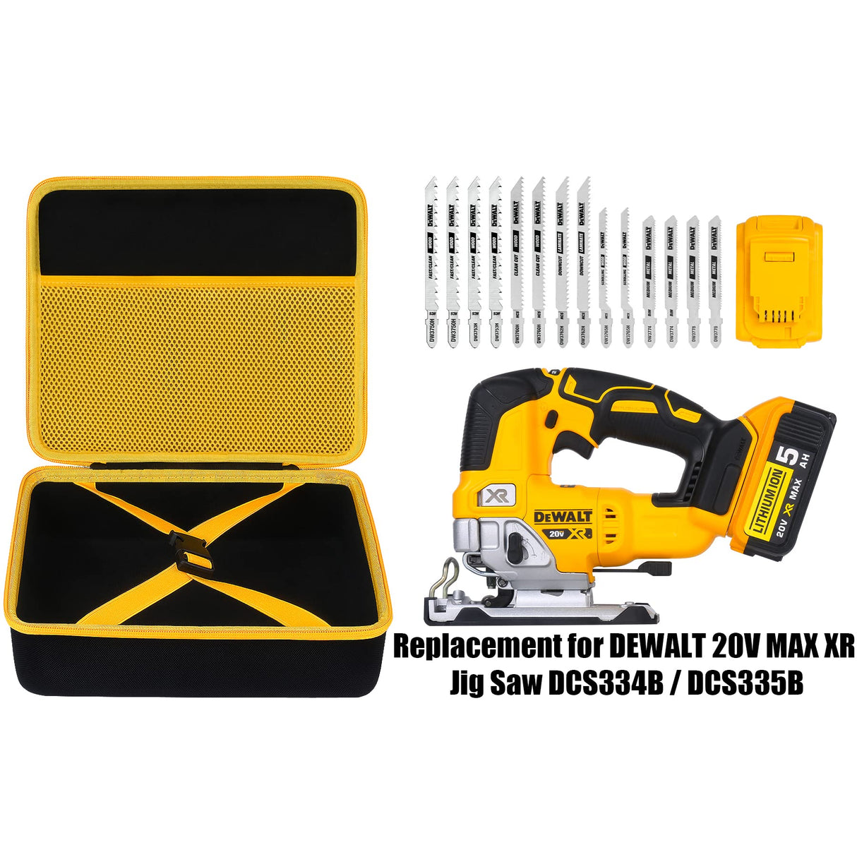 Khanka Hard Storage Case Replacement for DEWALT 20V MAX XR Jig Saw DCS334B / DCS335B, Case only khanka