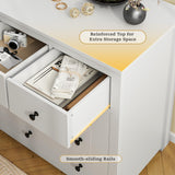 DurayLoly White Dresser for Bedroom with 10 Spacious Drawers Large Wood Dresser TV Stand for Bedroom Modern Chest of Drawers for Living Room Hallway Entryway, Smooth Slide, 15.7" D x 52" W x 36.5" H DurayLoly