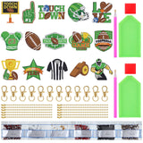 BBTO 15 pcs Football Diamond Art Keychains 5d Diamond Painting Keychain Football Party Decoration DIY Ornaments Pendant Kits for Adult BBTO