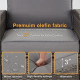 HOMREST 6 Pieces Patio Furniture Sets, All Weather Wicker Patio Conversation Sets with Storage Glass Coffee Table, Outdoor Sectional Sofa w/Ottomans, Cushions & Pillows for Garden, Lawn, Balcony HOMREST