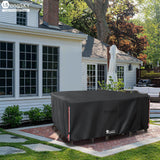 LSongSKY Outdoor Furniture Covers Waterproof,600D Heavy Duty Patio Cover for 6/7/8 PCS Sets Sectional Sofa Couch Dining Rocking Swivel Chairs Ottomans Coffee Table,111L x 74W x 28H inch Black LSongSKY