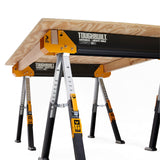 ToughBuilt - Folding Sawhorse/Jobsite Table - Sturdy, Durable, Lightweight, Heavy-Duty, 100% High Grade Steel, 1300lb Capacity, Pivoting Feet, Adjustable Height Legs - (TB-C650) - 2 Pack ToughBuilt