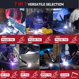 ARCCAPTAIN TIG Welder AC/DC 200Amp with Pulse, Aluminum TIG Welder 110V/220V TIG Welder with Square/Triangular Wave/Stick/MMA/Spot 7 in 1 MultiProcess Welding Machine ARCCAPTAIN