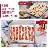 E-far 12-Piece Stainless Steel Bakeware Sets, Metal Baking Pan Set Include Round Cake Pans, Square/Rectangle Baking Pans with Lids, Cookie Sheet, Loaf/Muffin/Pizza Pan, Non-toxic & Dishwasher Safe E-far