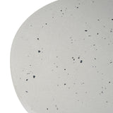 Christopher Knight Home Vex Set of 2 Concrete Outdoor Bench with Modern White Terrazzo Effect, Outdoor Dining Chairs, Oval Garden Bench with Pedestal Base, Extra Seating for Patio/Balcony, White Christopher Knight Home