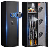 Emasme Gun Safe, Gun Cabinet 6-8 Gun Safe for Rifles and Pistols, Rifle Safe Gun Locker Gun Storage with Adjustable Shelves for Long Gun and Shotgun Rifle Safes for Home (All in one 6-8 Guns Digital) Emasme