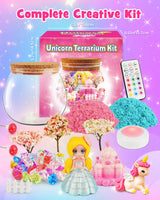 D-FantiX Unicorn Princess Toys Terrarium Kit for Kids, Led Night Light Birthday for Little Girls, DIY Arts and Crafts Science Kit for Kids Age 3 4 5 6 7 8-12 Year Old D-FantiX