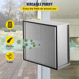VEVOR Filter Replacement, 24'' x 24'' x 11.5'' AC Filter, HEPA Pleated Air Filter, Air Filter Replacement with Galvanized Frame, 99.97% Standard Filter Compatible for HEPA Filter Novair 2000 VEVOR