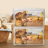 RISICULIS 2PCS Large Bread Box for Countertop, Stackable Double Layer Storage Container, Clear Boxes for Kitchen Counter, Bread Keeper for Homemade Bread, Bagel, Muffins, Rolls RISICULIS