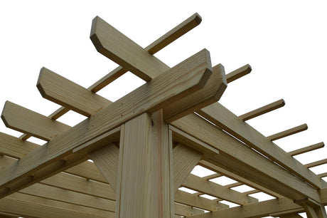 Amish-Made 8' x 8' Mushroom-Stained Wood Pergola Shoofly Amish Furniture
