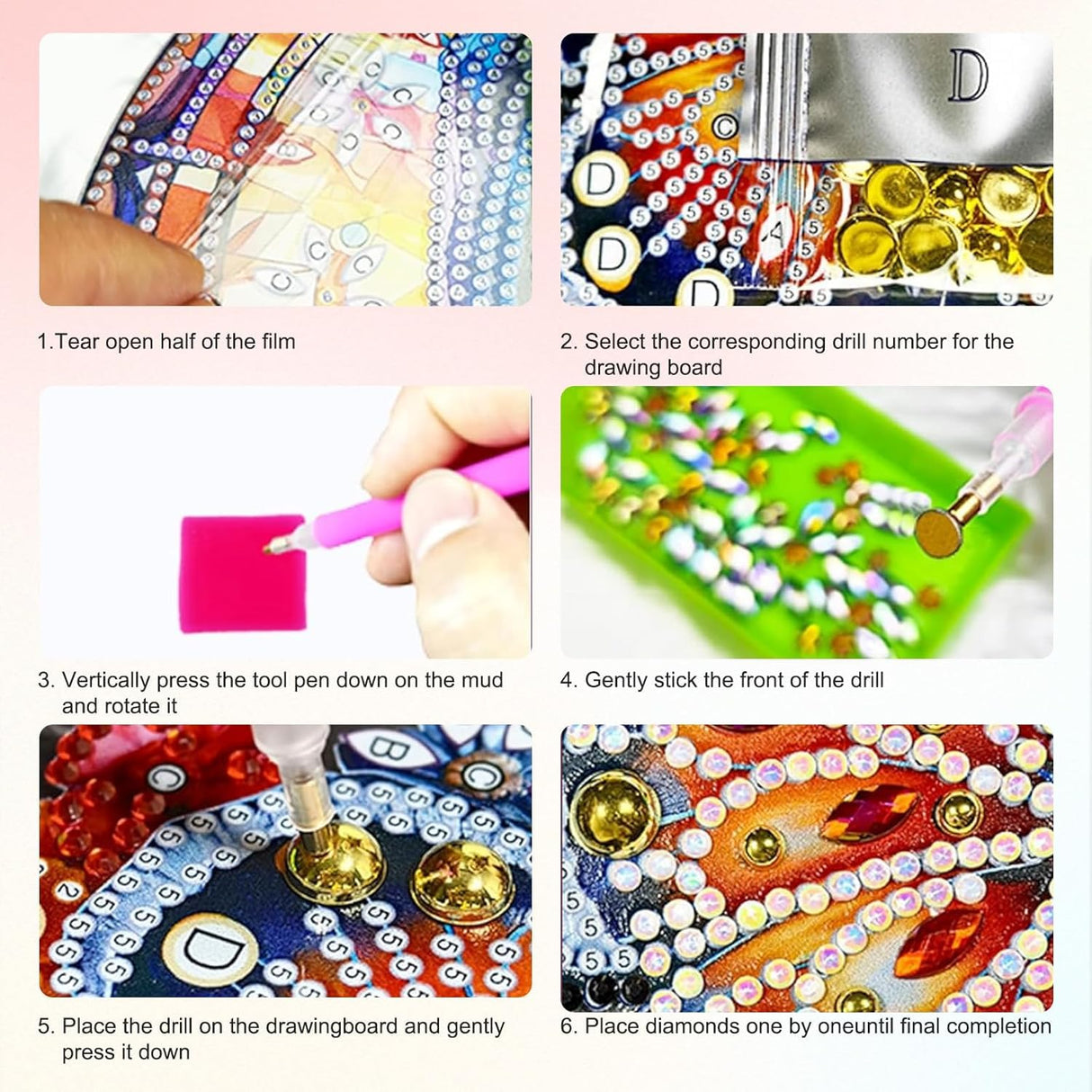 Masendp Hanging Diamond Art Painting Kit Tiger, 5D Special Shape Crystal Gem Craft Pendant Kit for Adult, DIY Acrylic Diamond Art Deco Kit for Home Garden Decoration Masendp