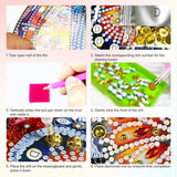 Masendp Hanging Diamond Art Painting Kit Tiger, 5D Special Shape Crystal Gem Craft Pendant Kit for Adult, DIY Acrylic Diamond Art Deco Kit for Home Garden Decoration Masendp