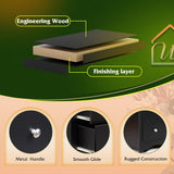 WLIVE Wood Black Dresser with 6 Drawer, Wide Chest of Drawers for Bedroom, Long Nightstand with Drawers, Modern Large Storage Tower Unit, Closet Store Organizer for Living Room WLIVE