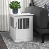 ClosetMaid Pet Crate End Table Furniture for Small Dogs or Cats Under 12 lbs, White Wood Finish ClosetMaid