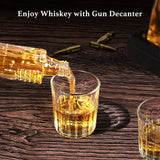 LUXULISH Whiskey Gun Decanter Sets for Men, Liquor Decanter Set with Two Shot Glasses, Cool Birthday Anniversary Stuff Gifts for Him, Dispenser for Liquor Vodka LUXULISH