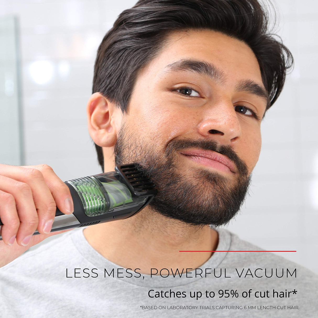Remington Vacuum Beard Trimmer,13 Length and Style Settings with Adjustable Length Comb (2-18mm),Vacuum Trimmer for Beard, Mustache, and Stubble, Rechargeable Lithium Power, Washable, Removable Blades Remington